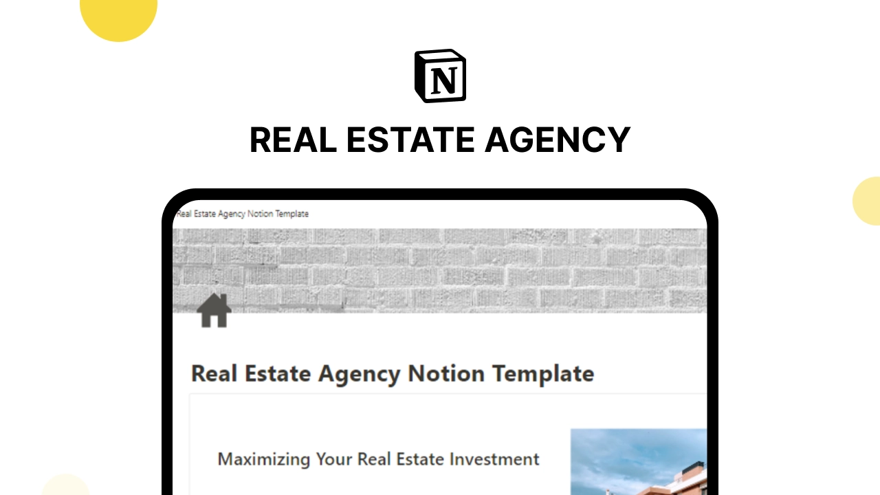 Notion Real Estate Agency  Template