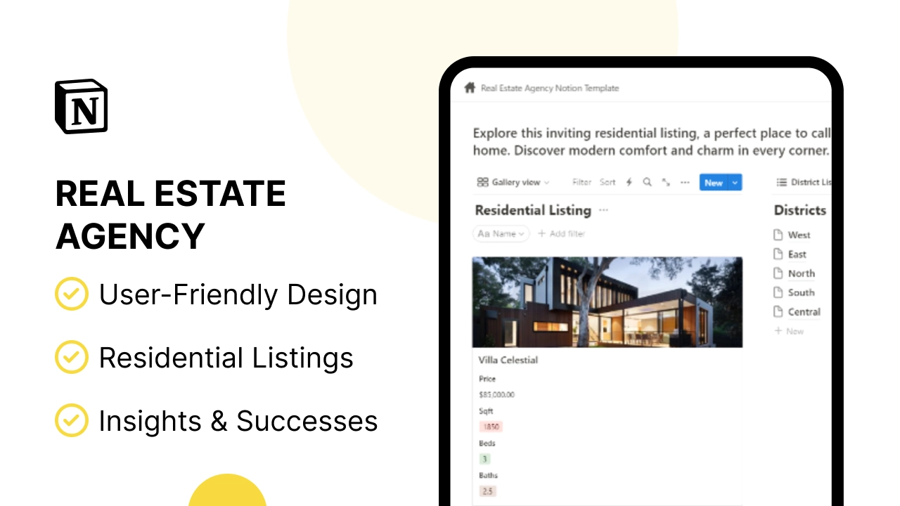 Notion Real Estate Agency  Template