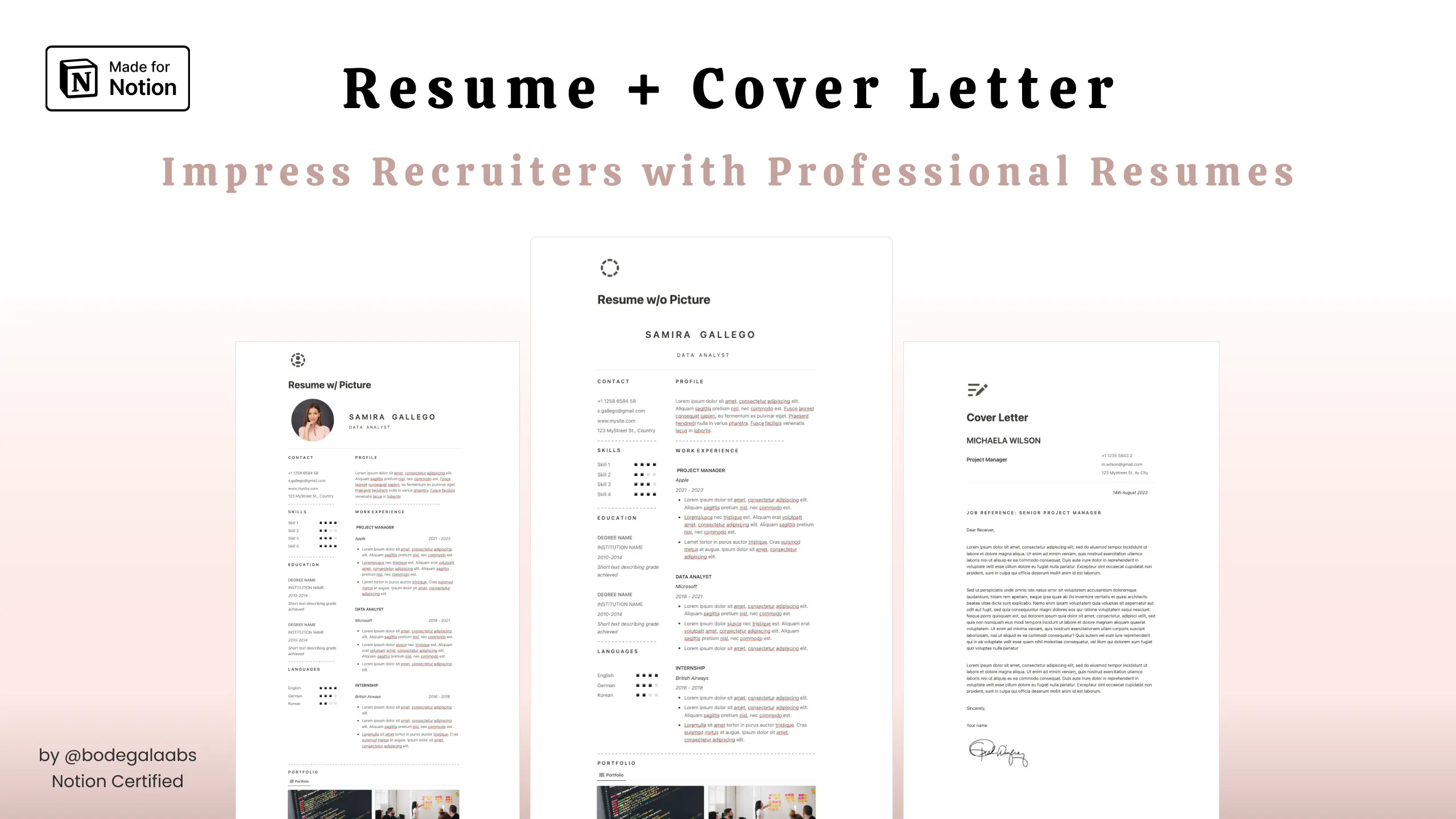 Resume & Cover Letter Notion Template image