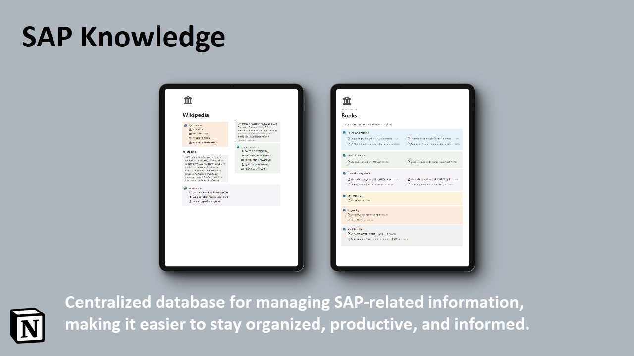 SAP Knowledge Notion Template