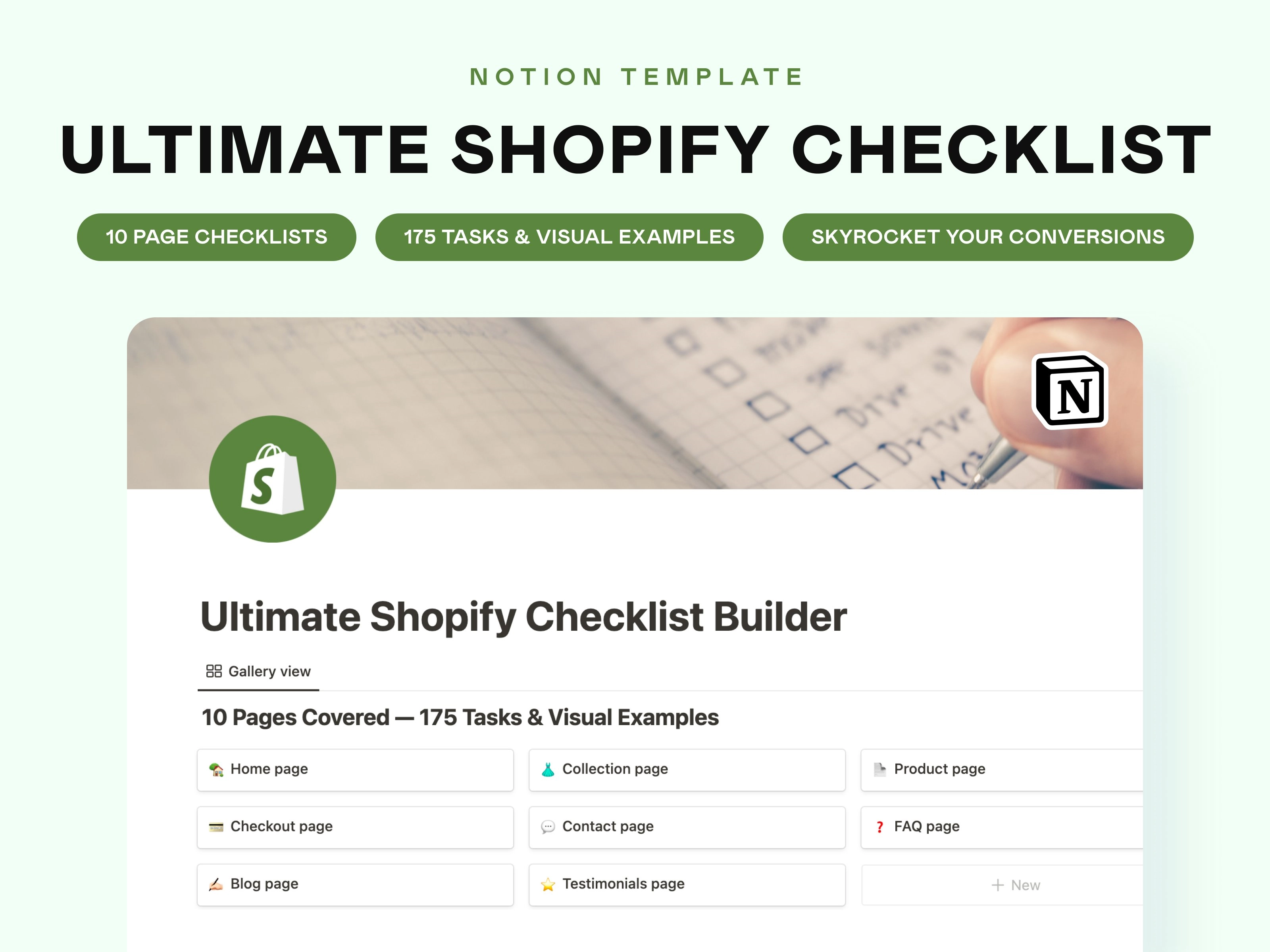 Notion Ultimate Shopify Checklist & Selling Guide