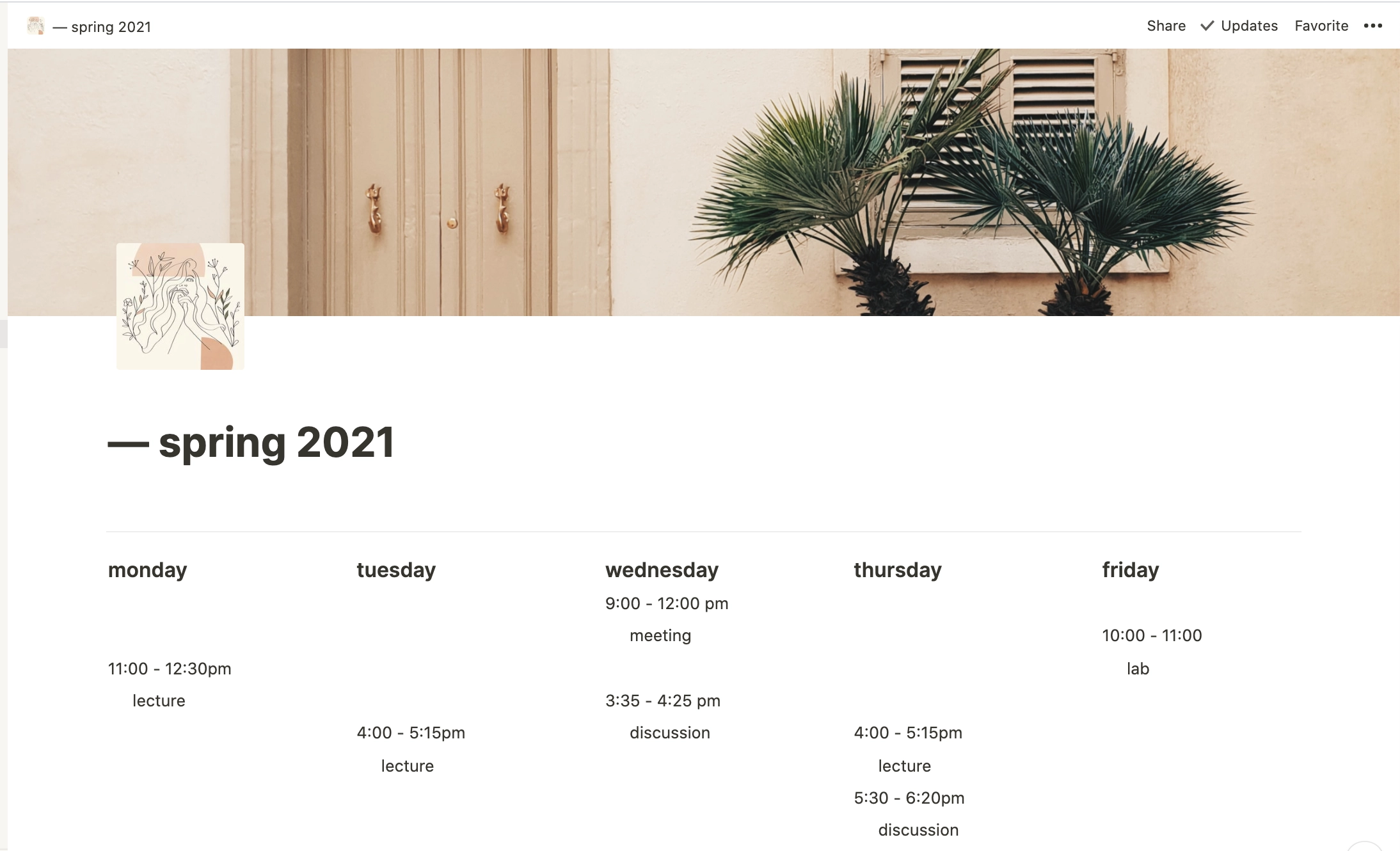 Simple Aesthetic Template for College Semester