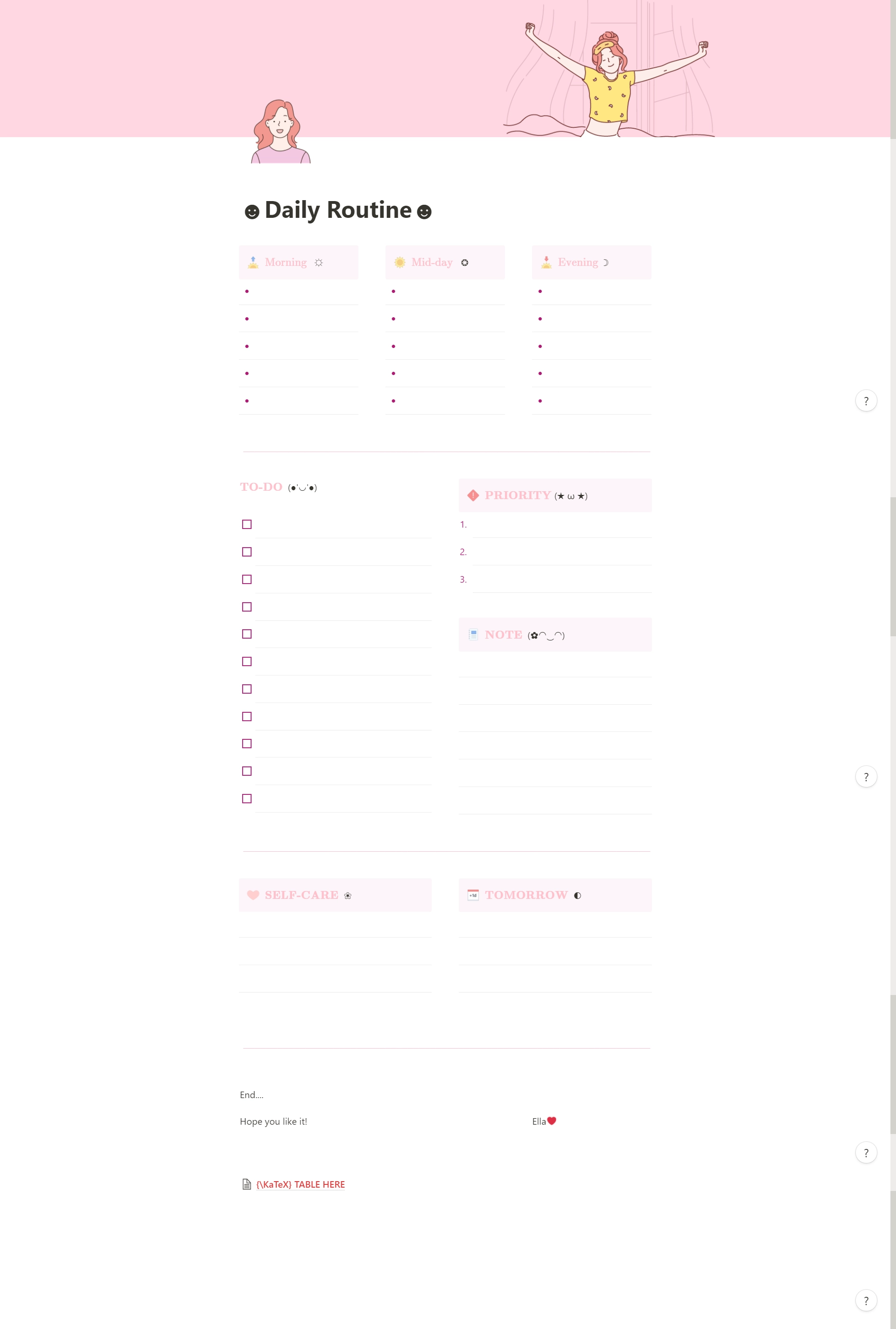 Simple Daily Routine Planner