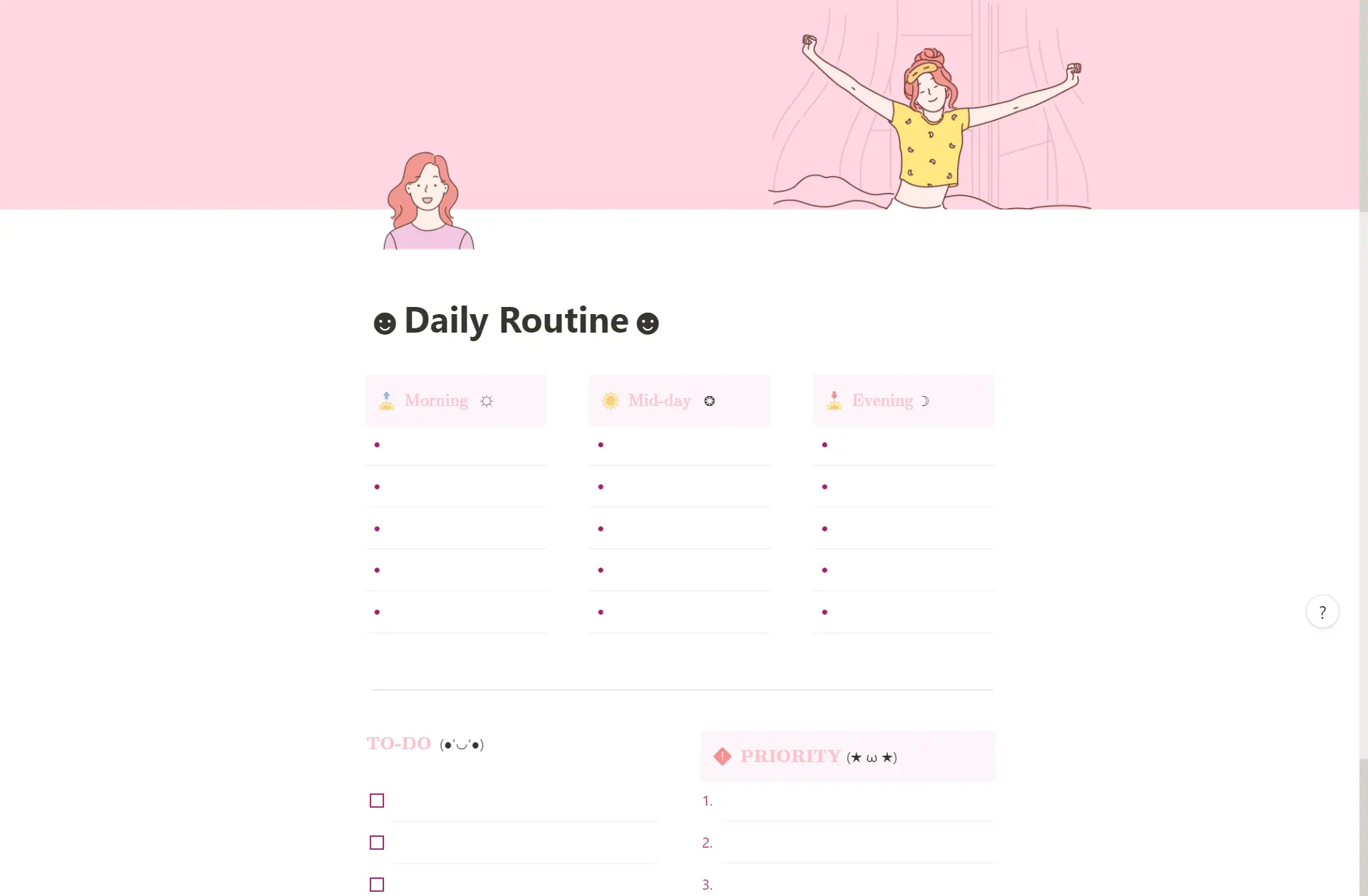 Simple Daily Routine Planner image