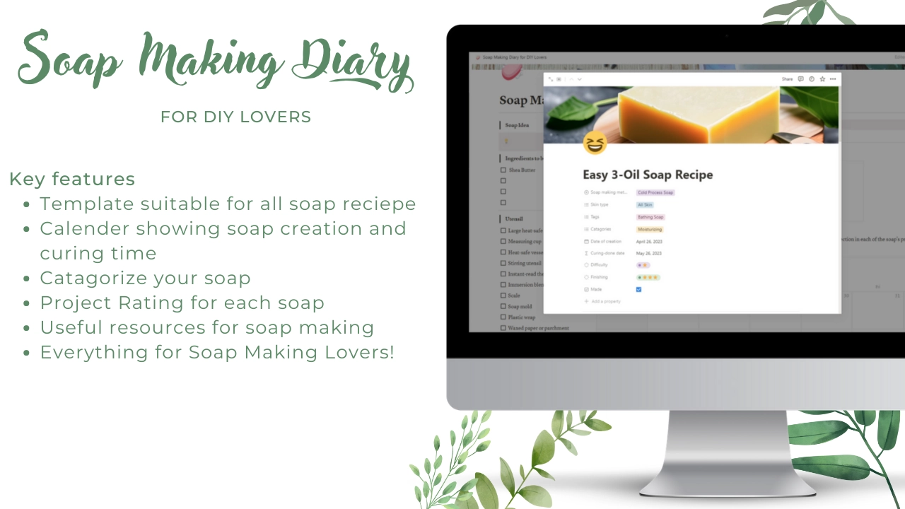 Notion Soap Making Diary for DIY Lovers