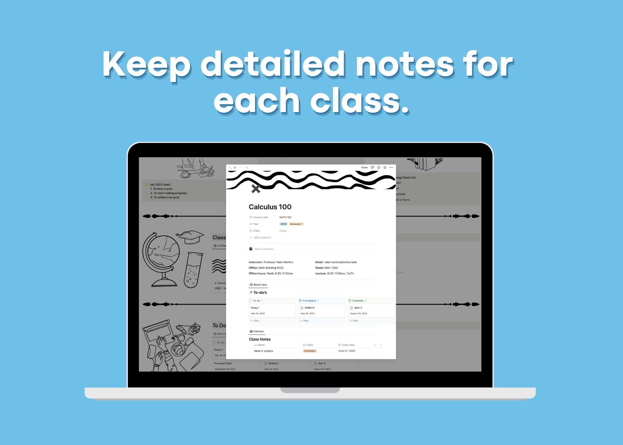 Notion Student Template - Course Planner, Notes & Task Management