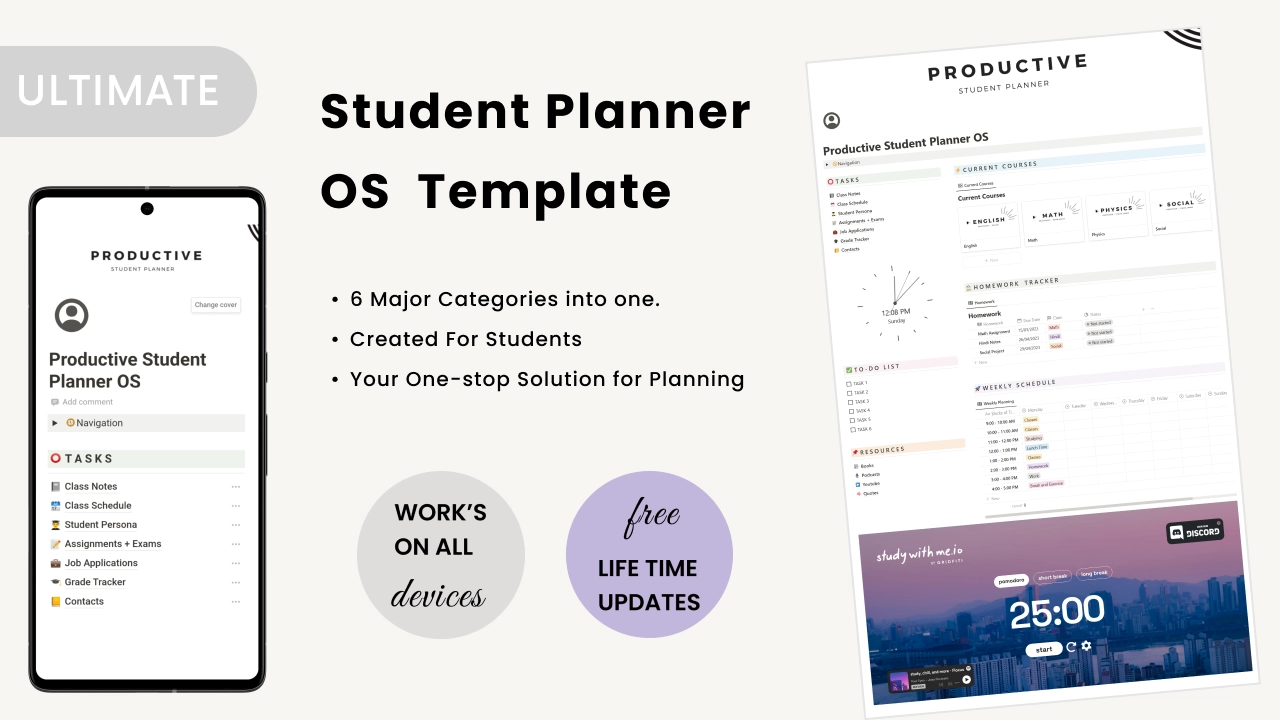 Notion Student Planner OS