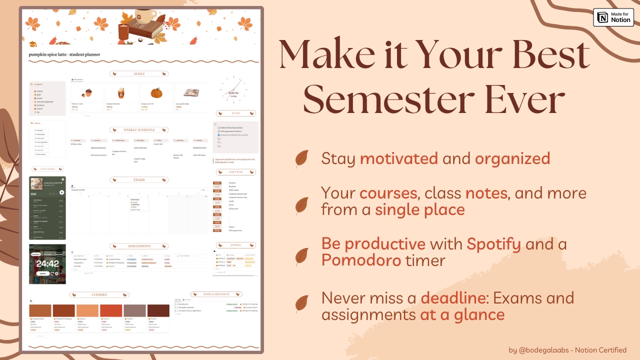 Notion Student Planner Template