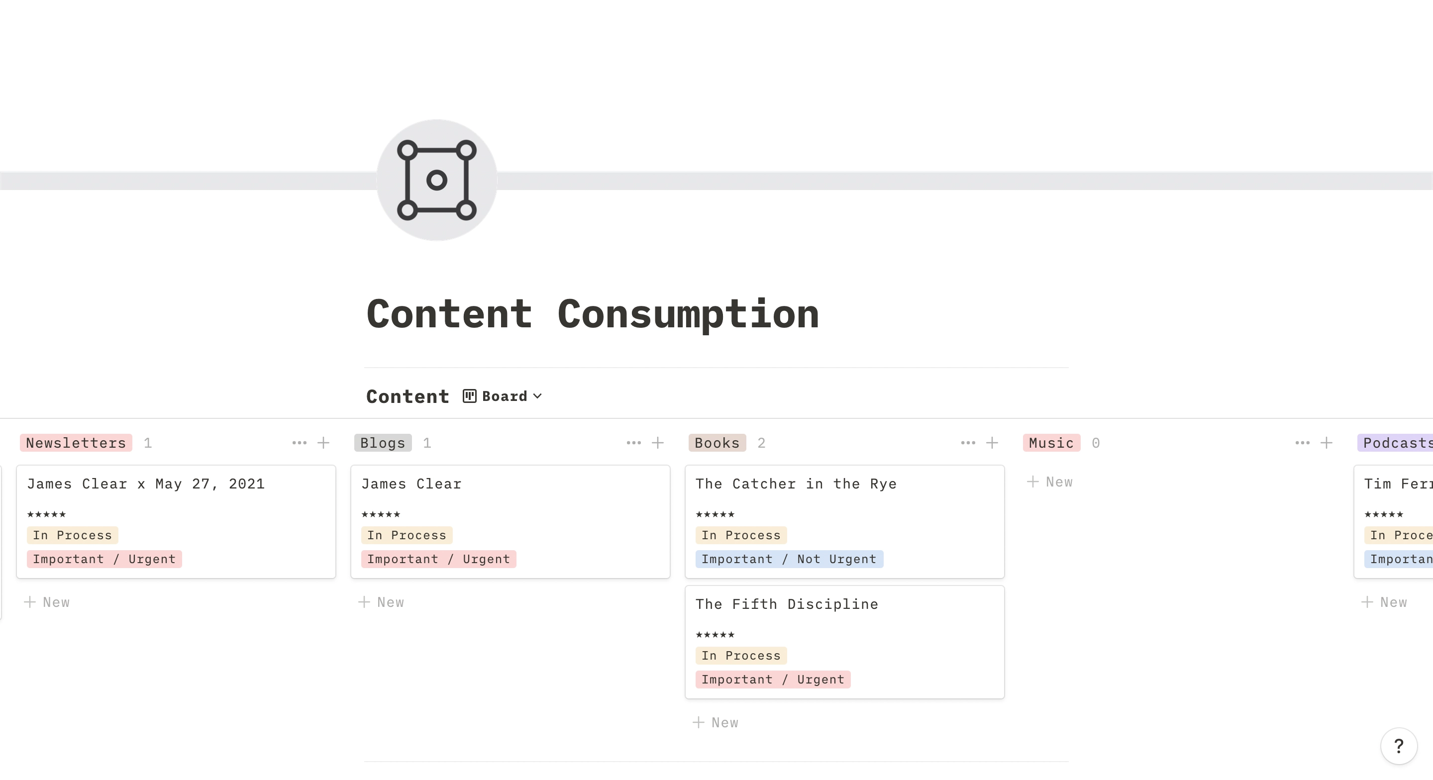Template to Track Your Content Consumption