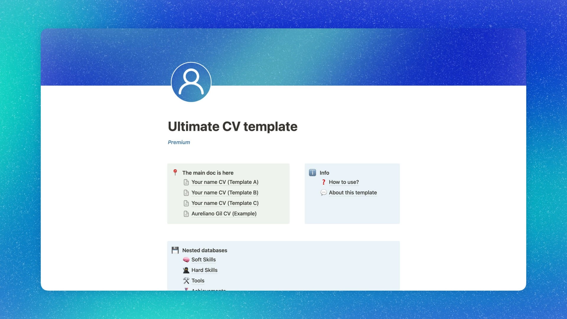 Notion The Ultimate Cv Template Premium (3X)
