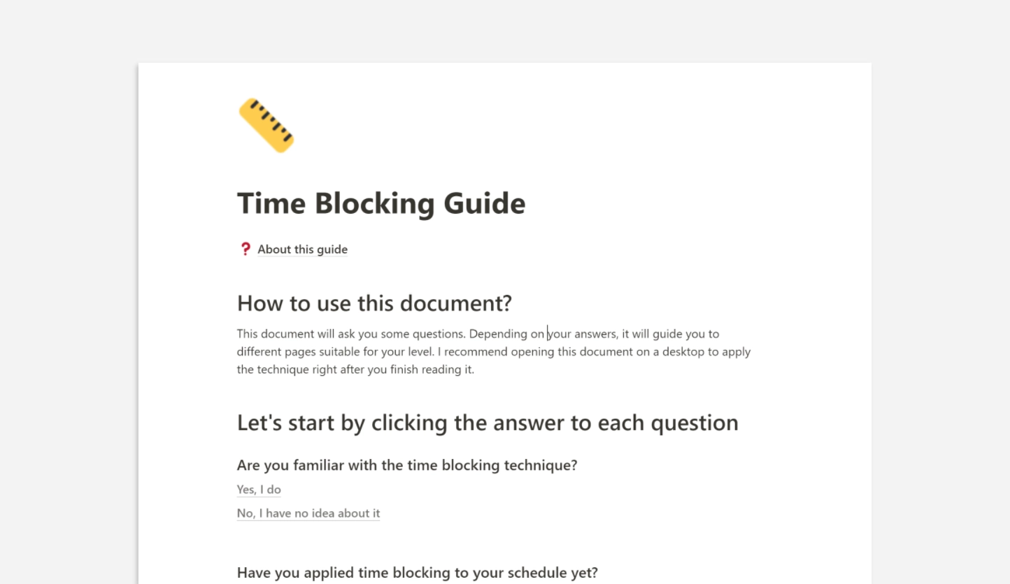 Time Blocking Template and Guide