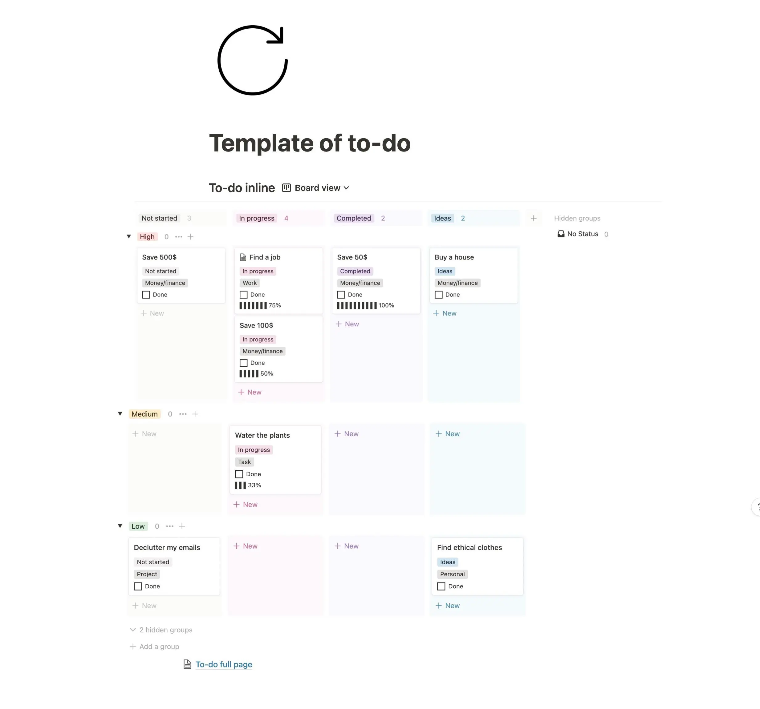 Todo List Template With Progress Bar image