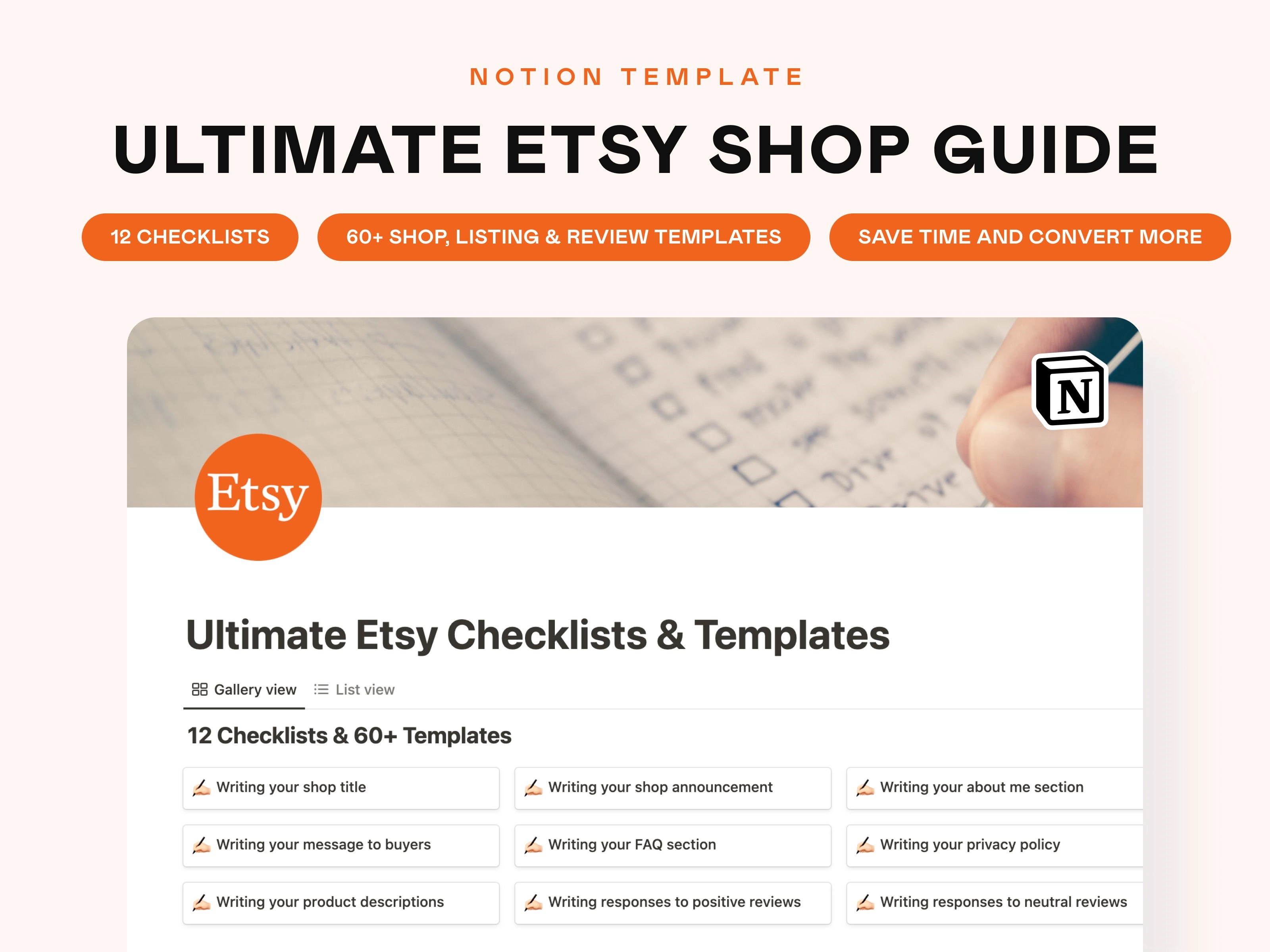 Notion Ultimate Etsy Shop Guide Bundle