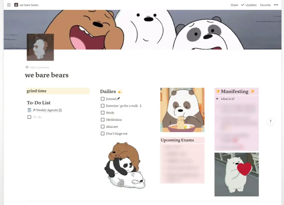 We Bare Bears Themed Dashboard image